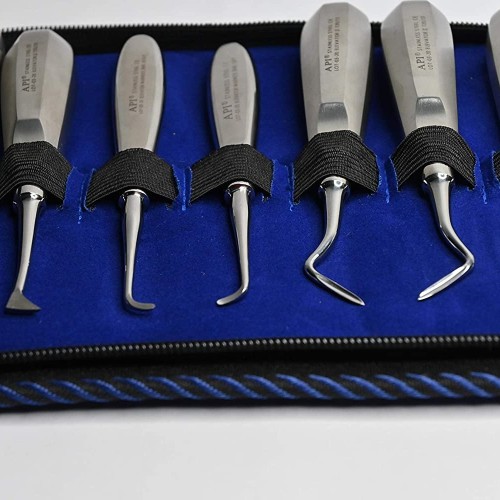 API HIGH QUALITY 100% PURE S.S. DENTAL ROOT ELEVATOR KIT SET OF 13 PCS. ORIGINAL PRODUCT OF API