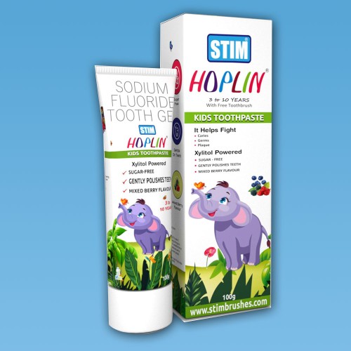 Stim Hoplin Kids Toothpaste - 3 Years To 10 Years - With Free Toothbrush